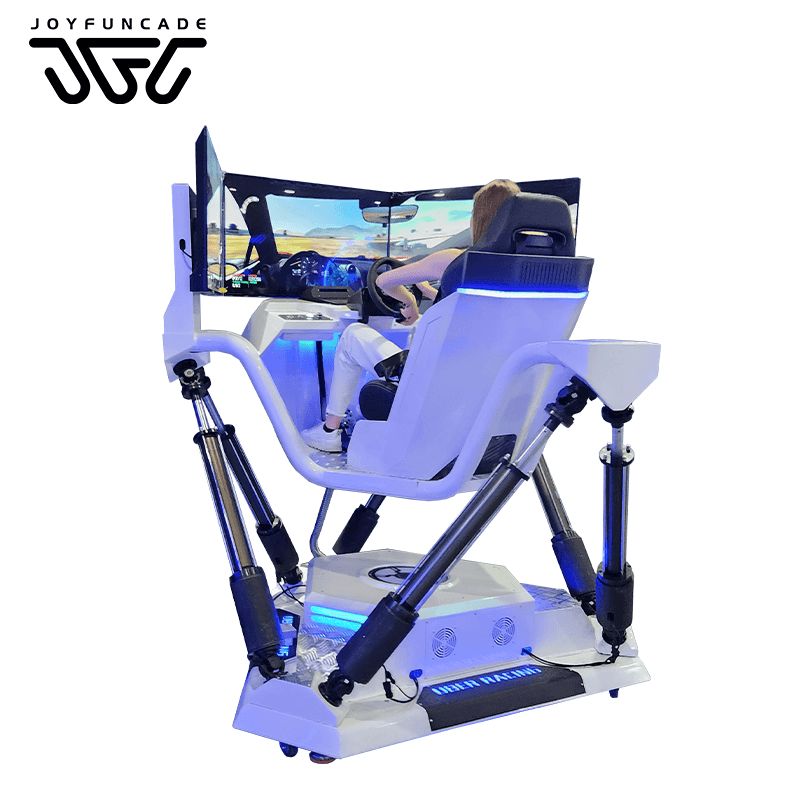 Vr Sim Racing Chair Immersive 3-Screen 42” VR Racing Simulator with Leather Seat & Motion ...
